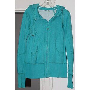 Zella - sz L - Women's Essential Full Zip Hoodie in Sea Green - Cotton Fleece